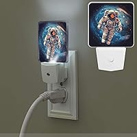 Astronauta Planet Print Night Light Plug-in Led Night Lamp Dusk to Dawn Smart Sensor 0.5w Nightlight Into Wall for Bedroom Hallway Bathroom Kitchen