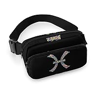 Pisces Constellation Fanny Pack Adjustable Bum Bag Crossbody Double Layer Waist Bag for Halloween