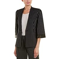 RACHEL ZOE Womens Sequined Pocketed Buttoned Wear to Work Blazer Jacket