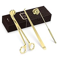RONXS Candle Wick Trimmer, 3 in 1 Candle Snuffer, Wick Cutter & Candle Wick Dipper, Candle Care Kit Candle Accessory Set Ideal Gift for Candle Lover (Gold)