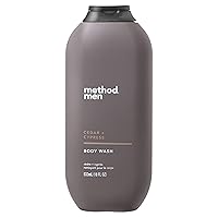 Men Body Wash, Cedar + Cypress, Paraben and Phthalate Free, 18 fl oz (Pack of 1)