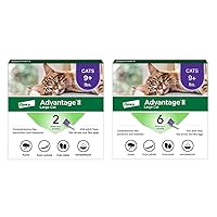 Advantage II Large Cat Vet-Recommended Flea Treatment & Prevention | Cats Over 9 lbs. | 8-Month Supply