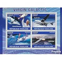 Togo 3729-3732 Sheetlet (Complete. Issue) unmounted Mint/Never hinged ** MNH 2010 Virgin Galactic (Stamps for Collectors) Airplanes/Balloons/Zeppelins/Aviation