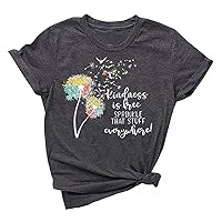 Dandelion Faith Hope Love T-Shirt for Women Funny Letter Print Short Sleeve Casual Tee Tops