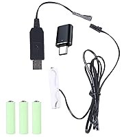 USB/Type C to AA Battery Replace 4AA 6V Batteries for LED Lights Toys Radio Gameboy Remotes and More Aa Battery with Contacts