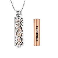 memorial jewelry Hollow Cylinder Urn Necklace Pendant Memorial Keepsake Cremation Jewelry for Ashes