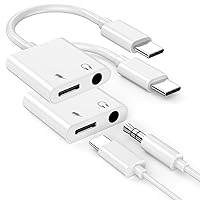 Headphone Adapter for iPhone 15 Pro Max, 2 Pack [MFi Certified] USB Type C to Aux Audio Jack Adapter with PD 60W Fast Charging Dongle for iPhone 15/15 Plus/15 Pro/15 Pro Max, iPad Pro, Galaxy S24/S23