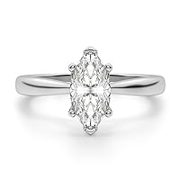Siyaa Gems 2 CT Marquise Infinity Accent Engagement Ring Wedding Eternity Band Vintage Solitaire Silver Jewelry Halo Setting Anniversary Praise Ring Gift