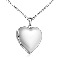 YOUFENG Love Heart Locket Necklace that Holds Pictures Polished Lockets Necklaces Birthday Gifts
