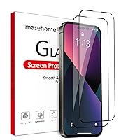 MASETECH iPhone 14 Pro Max Screen Protector Tempered Glass [Black Edge] Compatible with Apple Dynamic Island (2 Pack)