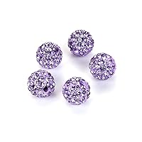 25pcs Adabele Grade A Suncatcher Crystal Rhinestone Pave Loose Beads 8mm Violet Purple Polymer Clay Disco Spacer Ball Compatible with Shamballa All Other Jewelry Making DB8-4