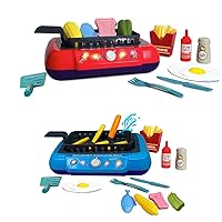 Magic Fry Cooking Simulator Gourmet Cooking Box Toy-Red & Blue, Popular Gifts for Kids