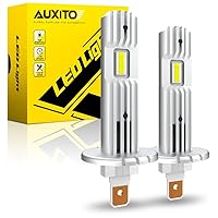 AUXITO 2023 Upgraded H1 Fog Bulb, 1:1 Mini Size 6500K White, No Adapter Required Easy Install, Canbus Ready, Fanless LED Kit Fog Lights, Pack of 2