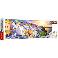 Trefl Panorama Sunset in Santorini, Greece 1000 Piece Jigsaw Puzzle Red 27