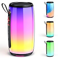 D21-Portable Bluetooth Speaker, Wireless Waterproof Speaker with Colorful Lights, Support TWS/TF Card/USB/AUX, Loud HD Stereo Sound, Robust Bass, Lightweight for Party/Outdoor/Camping
