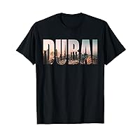 Dubai UAE Skyline Urban Photography Font T-Shirt