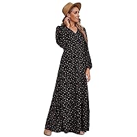 Summer Dresses for Women 2023 Ditsy Floral Long Sleeve Maxi Dress