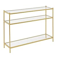 Royal Crest Console Table, Clear Glass / Gold
