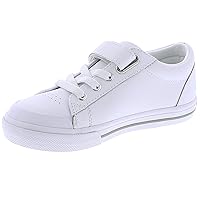 FOOTMATES Reese Leather Shoes for Boys and Girls with Custom-Fit Insoles, Slip-Resistant Rubber Outsole, and Breathable Lining - White Leather, 8 Toddler (1-4 Years)
