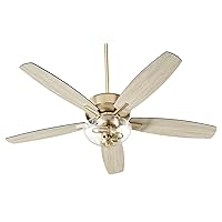 Quorum 7052-280 Transitional 52``Ceiling Fan from Breeze Collection in Brass - Antique Finish,
