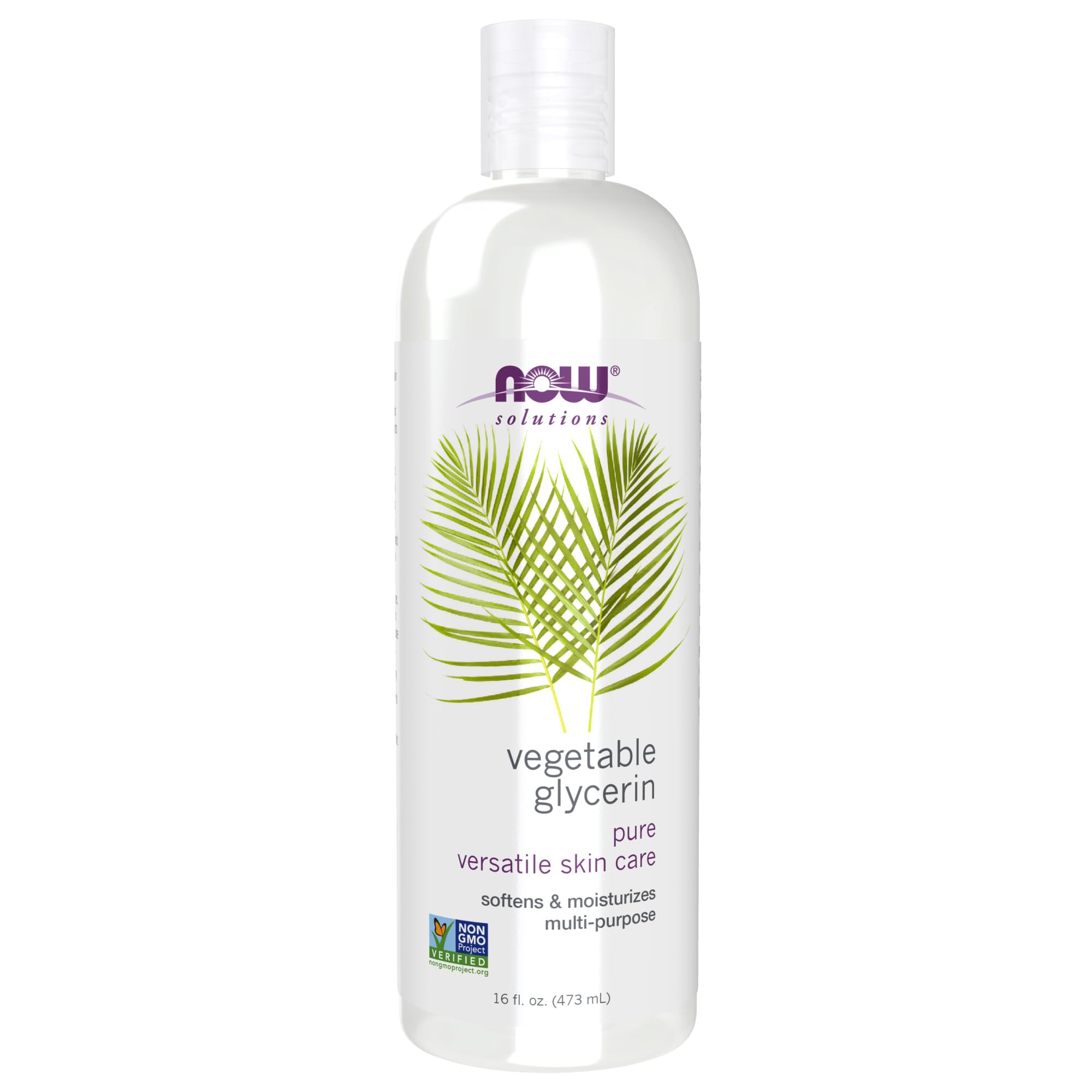 NOW Solutions, Vegetable Glycerin, 100% Pure, Versatile Skin Care, Softening and Moisturizing, 16-Ounce
