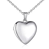 YOUFENG Sterling Silver Love Heart Locket Necklace That Holds Pictures Engraved I Love You to the Moon and Back Photo Lockets