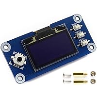 waveshare 1.3inch OLED Display HAT for Jetson Nano and Raspberry Pi 3B+/3B/2B/Zero/Zero W/Zero WH,128x64 Pixels Screen,with Embedded Controller, Communicating via SPI or I2C Interface