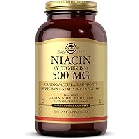 Niacin (Vitamin B3) 500 mg, 250 Vegetable Capsules - Cardiovascular Support - Energy Metabolism - Non-GMO, Vegan, Gluten Free, Dairy Free, Kosher - 250 Servings