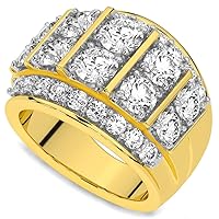 P3 POMPEII3 7Ct Diamond Mens Anniversary Ring in 10k Yellow Gold