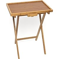 Lipper International Bamboo Wood Lipped Snack Tables, 20