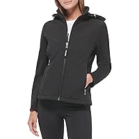 Calvin Klein Women's Scuba Sleeve Quilted Jacked with Detachable Hood