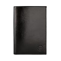 Maxwell Scott - Mens Luxury Leather Tall Billfold Jacket Dress Wallet for Pocket - Made in Italy - The Pianillo Black