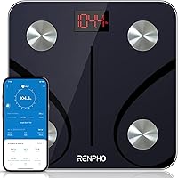 RENPHO Bluetooth Body Fat Scale, Digital Weight Scale Bathroom Smart Body Composition Analyzer Wireless BMI Compact Scale Health Monitor with Smartphone APP, 396 lbs