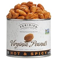 FERIDIES Super Extra Large Hot & Spicy Virginia Peanuts - 9oz Can