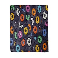 60x80 Inches Flannel Throw Blanket Pop Vinyl Records Music Album Retro Sixties Disco Old Home Decorative Warm Cozy Soft Blanket for Couch Sofa Bed
