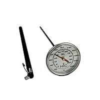 HIC Roasting Instant-Read Meat Thermometer, Big Shatterproof Face, Stainless Steel, Protective Cover, Temperature Chart