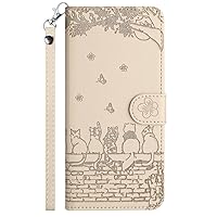 IVY [Curious Cat[Kickstand Flip][Lanyard Shoulder Strap][PU Leather] - Wallet Case for iPhone XR Devices - Gold