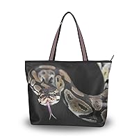 Women Tote Shoulder Bag Python Snake Tongue Handbag