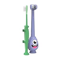 Dr. Brown's ToothScrubber Toddler Toothbrush, Monster and Crocodile, 2-Pack