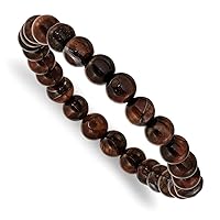 Chisel 8mm Red Tigers Eye Agate Beaded Stretch Bracelet Jewelry for Women