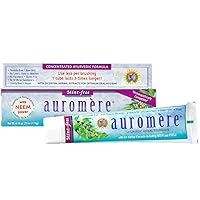 Auromere Ayurvedic Herbal Toothpaste, Mint Free - Vegan, Natural, Non GMO, Fluoride Free, Gluten Free, with Neem & Peelu (4.16 oz), 1 Pack