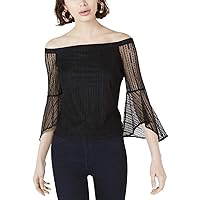 Womens Lace Bell Sleeve Blouse Black S