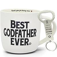 Best Godfather Mug 12 Ounce Ceramic, Godfather Bottle Opener Keychain, Best Godfather Ever, Godfather Gift for Men, Appreciation Gift for Godfather Birthday Proposal