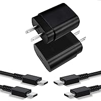 25W Super Fast Charger Type C for Samsung Galaxy S23 S22 S21 S20 Plus Ultra, Note 10 20 9 8, Galaxy A53 S10 S9 S8, Z Flip 4 3 Fold 4 3, 2Pack PD USB C Wall Charger Fast Charging with 5FT C to C Cable