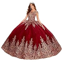 Women's Embroidery Princess Quinceanera Dresses with Wrap Lace Floral Applique Beads Ball Gown Sweet 16 Dresses