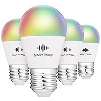 A15 Smart Light Bulbs, Color Changing LED Bulbs, Compatible with Alexa & Google Home, Dimmable, Tunable, 5W, Only 2.4GHz, 4Pack