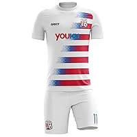 Men Customize Soccer Jersey Short Set, Women USA Football Team Uniform, Futbol Training Kit