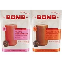 The Bomb Co. Blender Bomb, The Original & Peanut Butter Blast High Fiber Smoothie Supplement With Superfoods & Amino Acids, Smoothie Mix With Hemp, Flax and Chia Seeds, 20 Servings