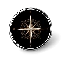 Vintage Nautical Compass Round Lapel Pin Tie Tack Cute Brooch Pin Badge for Men Women Hat Clothing Accessories