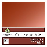 Clear Path Paper - Mirror Copper Brown Cardstock - 12 x 12 inch - .012